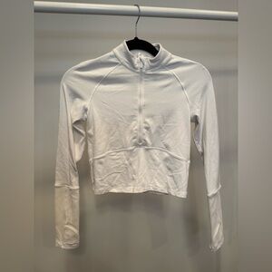 Lululemon white long sleeve scuba crop top